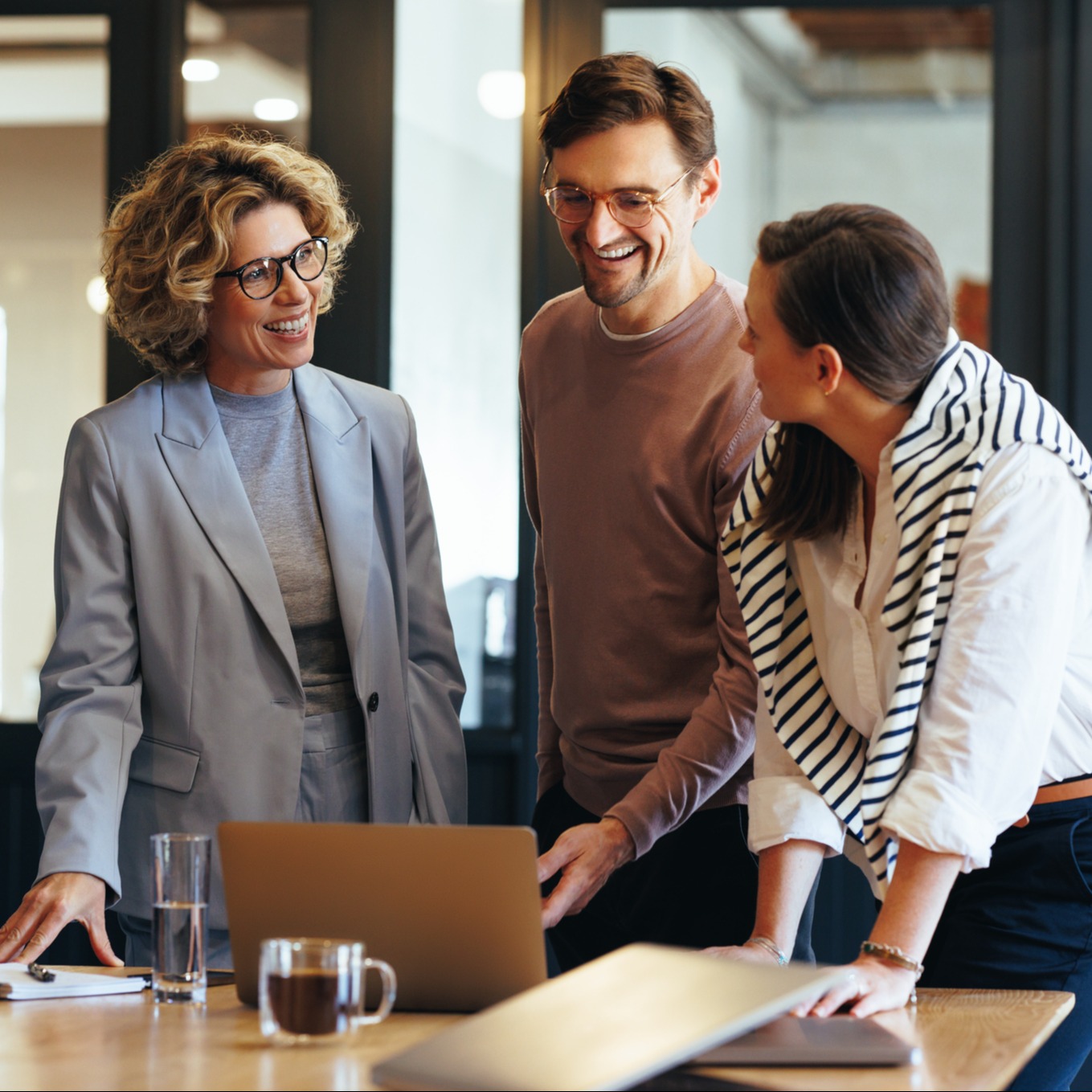 group of professionals discussing a partnership